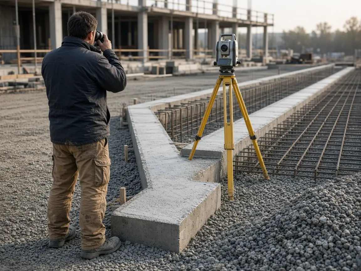 Şantiyede total station ile aplikasyon düzeni